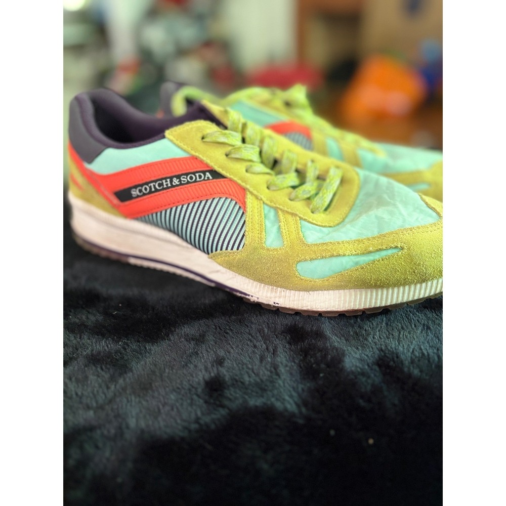 Scotch & Soda Vivex Mens Sneakers Multi-Color Suede Low Top Shoes EU 43 US 10